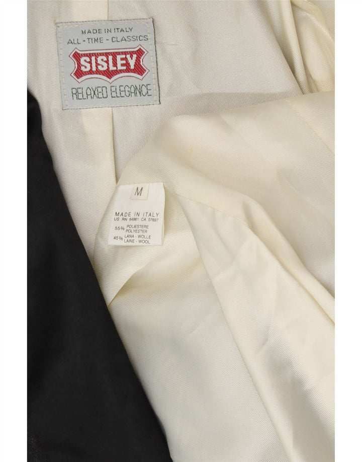 Sisley Herren-Blazer mit 1 Knopf, UK 38, mittelgraues Polyester