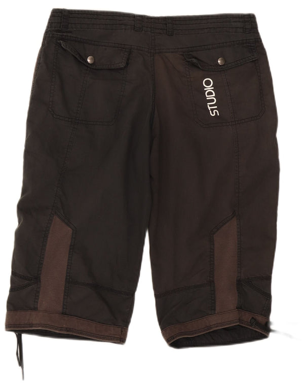 Nike Damen Graphic Chino Shorts UK 12 Medium W30 Schwarze Colourblock-Baumwolle