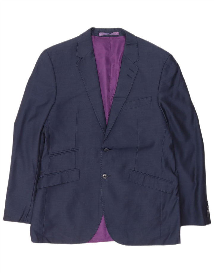Marks & Spencer Herren-Blazer mit 2 Knöpfen, UK 40, große marineblaue Wolle