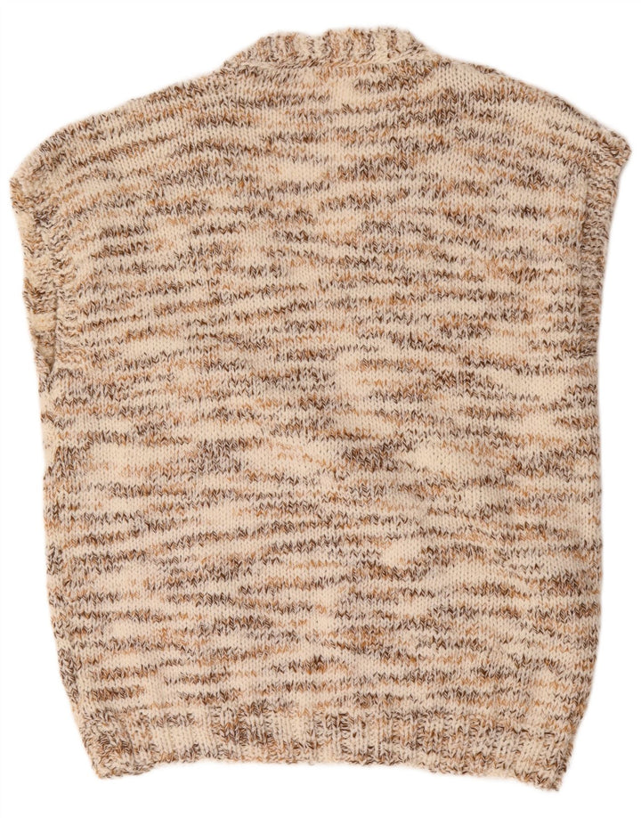 Vintage Herren Weste Tank Top Groß Beige meliert