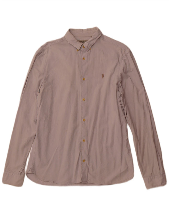 All Saints Herrenhemd Medium Off White Baumwolle