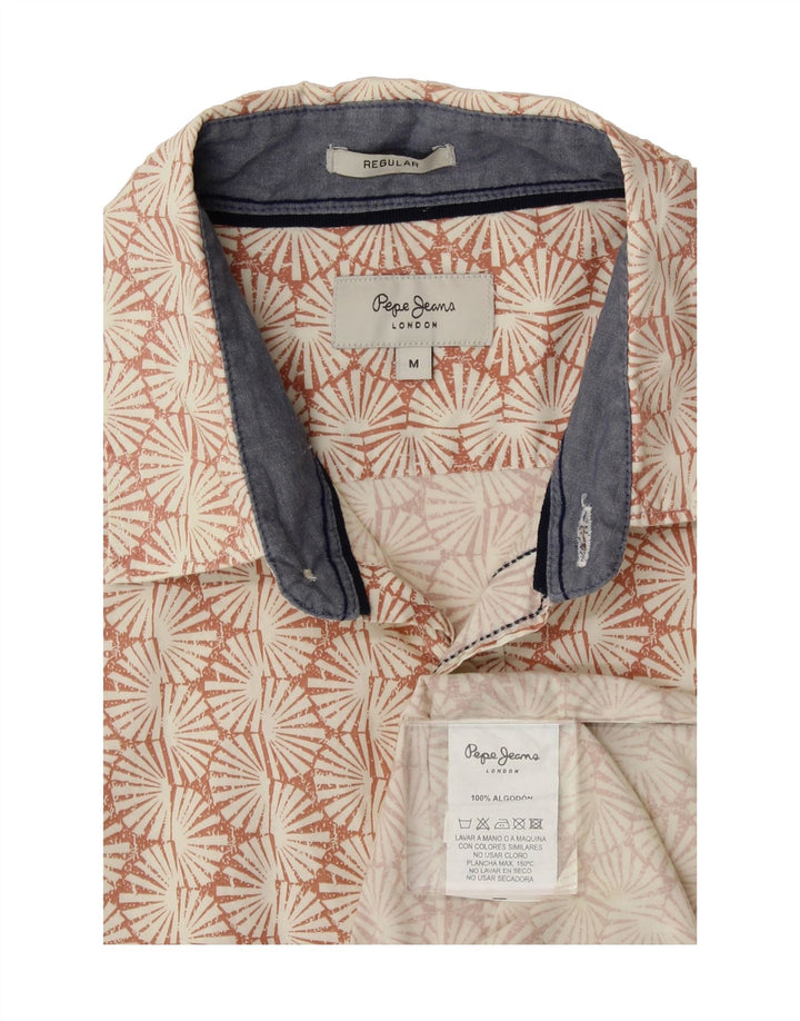 PEPE JEANS Mens Abstract Pattern Regular Fit Shirt Medium Maroon Cotton Vintage PEPE Jeans and Second-Hand PEPE Jeans from Messina Hembry 