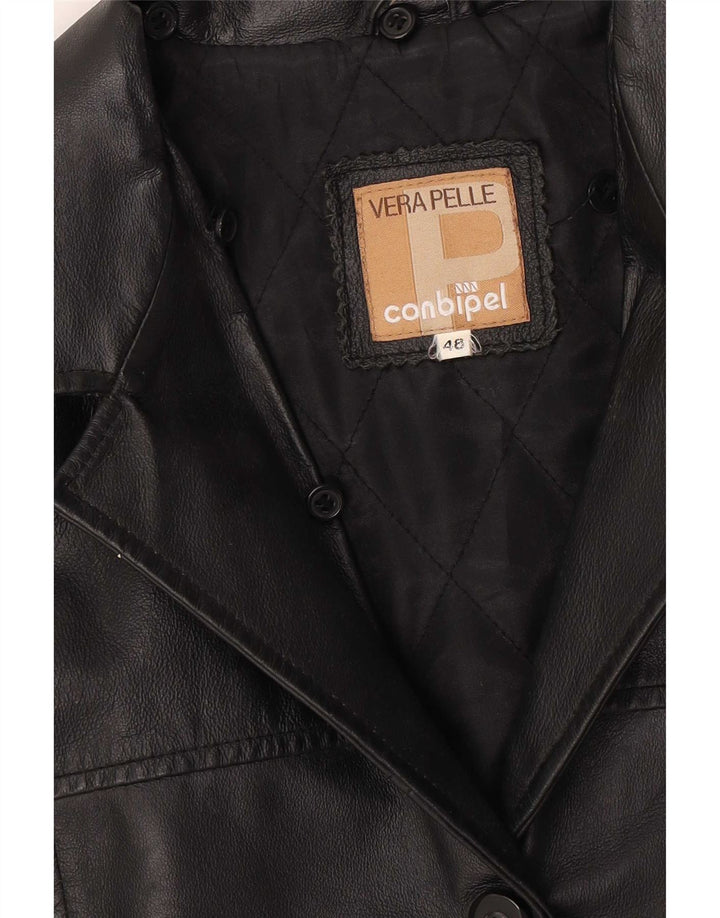 Conbipel Damen Lederjacke IT 48 XL Schwarzes Leder