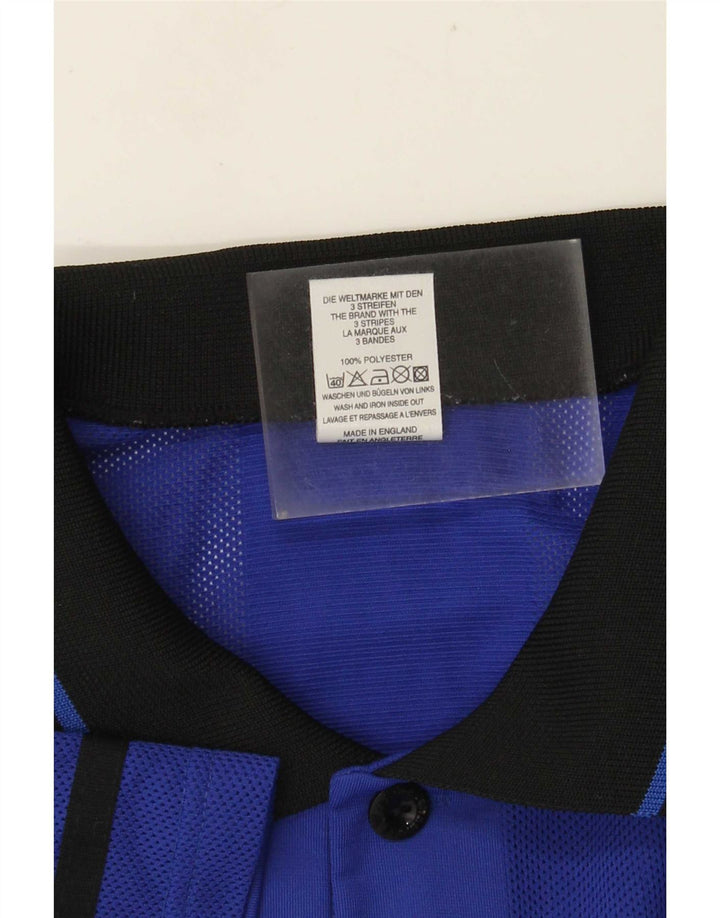Adidas Herren Poloshirt XL Blau gestreift Polyester