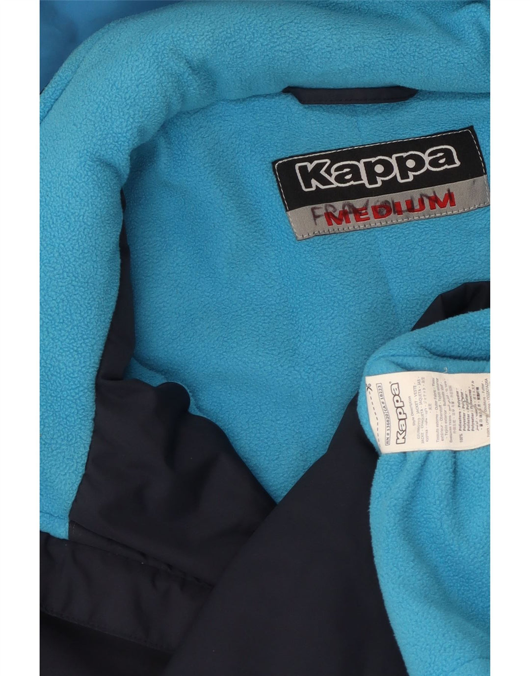Kappa Herren-Windbreaker-Jacke mit Grafik, UK 38, mittleres Marineblau, Farbblock