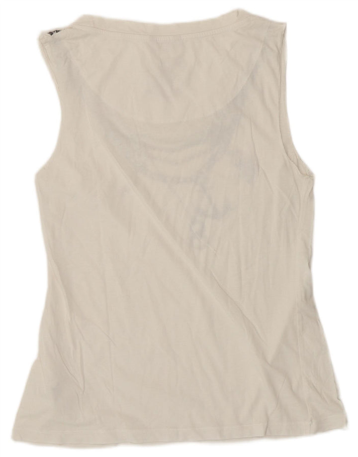 Carrera Womens Graphic Vest Top UK 10 Small Weiße Baumwolle