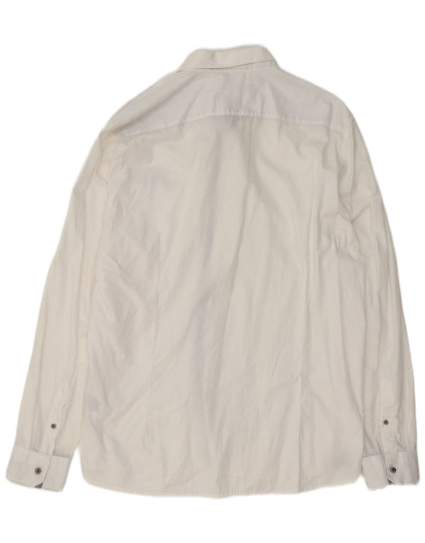 Ted Baker Herrenhemd Größe 6 2XL Weiße Baumwolle