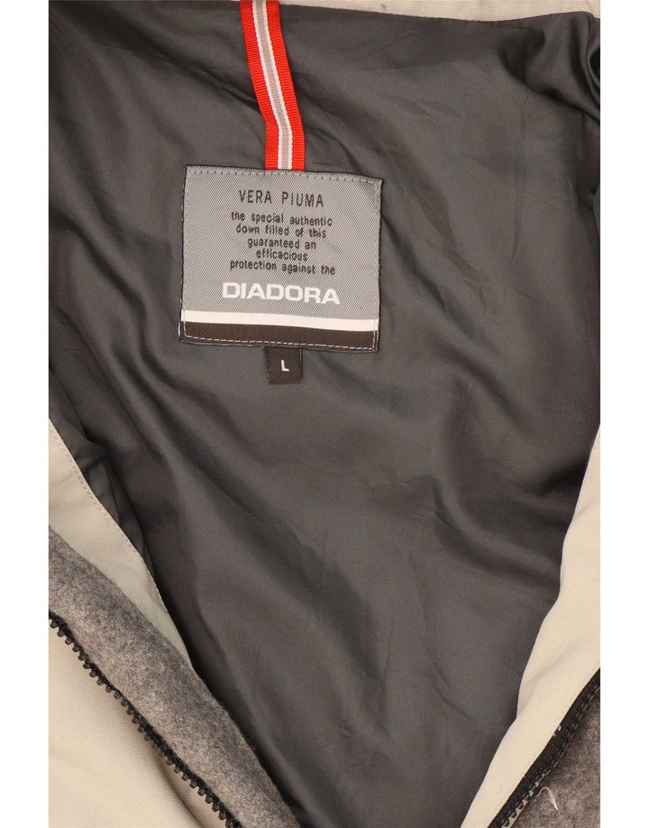 Diadora Wattierter Herrenmantel mit Kapuze, UK 40, Größe L, Grün, Polyamid