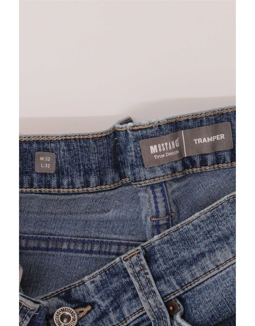 Mustang Herren Tramper Slim Jeans W32 L32 Blaue Baumwolle
