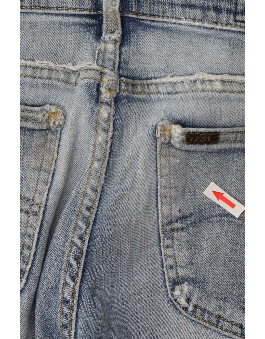 Lee Damen REED Distressed Denim Shorts W34 Große blaue Baumwolle