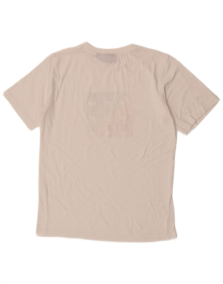 Fila Damen Grafik T-Shirt Top UK 12 Medium Weiß
