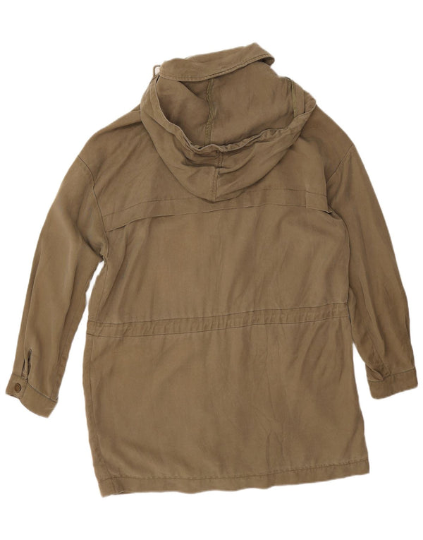 Übergroße Parka-Jacke mit Kapuze von Zara für Damen, UK 14, mittleres Khaki
