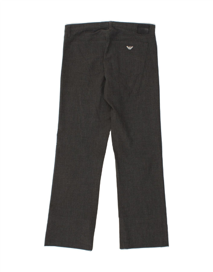 ARMANI Womens Straight Casual Trousers W30 L29 Grey Polyester Vintage Armani and Second-Hand Armani from Messina Hembry 