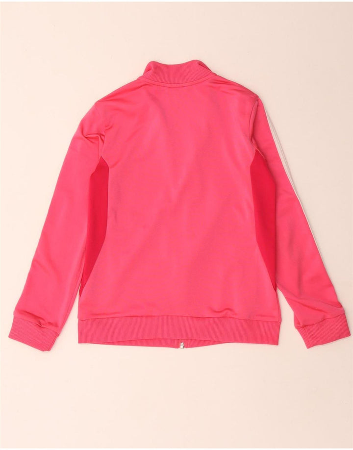 Adidas Mädchen-Trainingsanzug-Top-Jacke, 9–10 Jahre, rosafarbenes Colourblock-Polyester