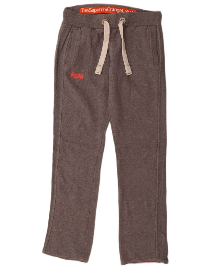 Superdry Trainingshose für Damen, UK 10, Größe S, Grau, Baumwolle