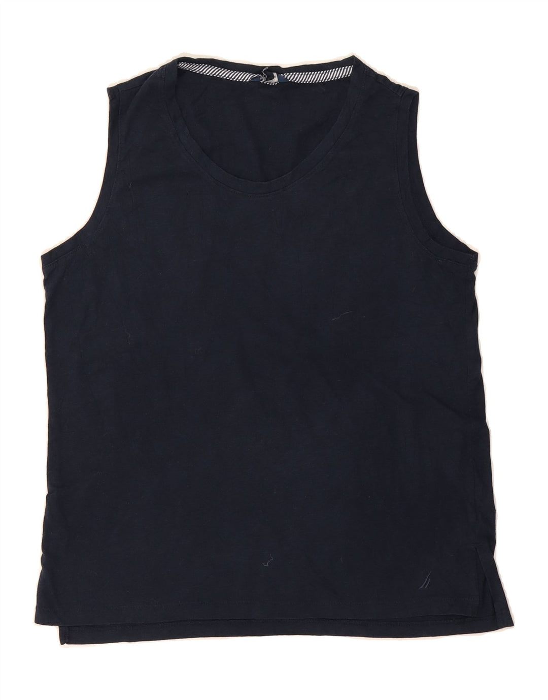 NAUTICA Womens Vest Top UK 14 Medium Navy Blue Cotton Vintage Nautica and Second-Hand Nautica from Messina Hembry 