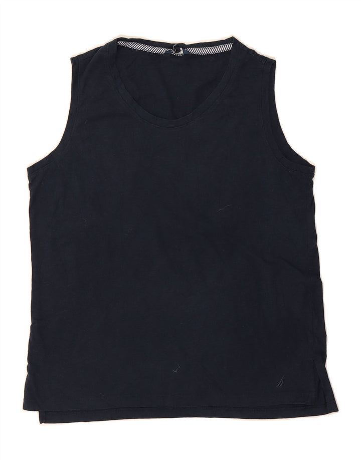 NAUTICA Womens Vest Top UK 14 Medium Navy Blue Cotton Vintage Nautica and Second-Hand Nautica from Messina Hembry 