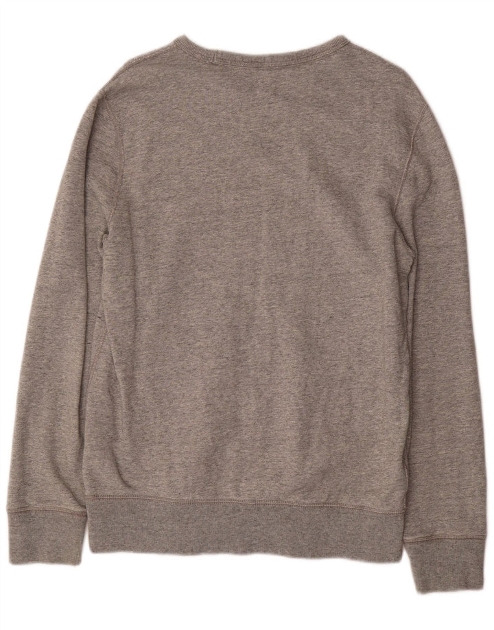 Gap Herren-Sweatshirt-Pullover aus mittelgrau gesprenkelter Baumwolle