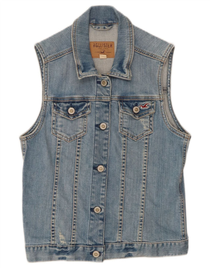 Hollister Damen-Jeansweste UK 12 aus mittelblauer Baumwolle