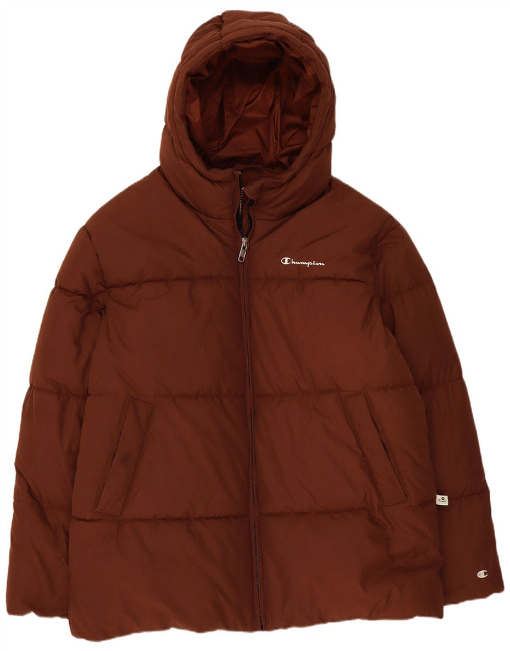 Champion Herren-Jacke mit Kapuze, gepolstert, UK 42, XL, braun, Polyester