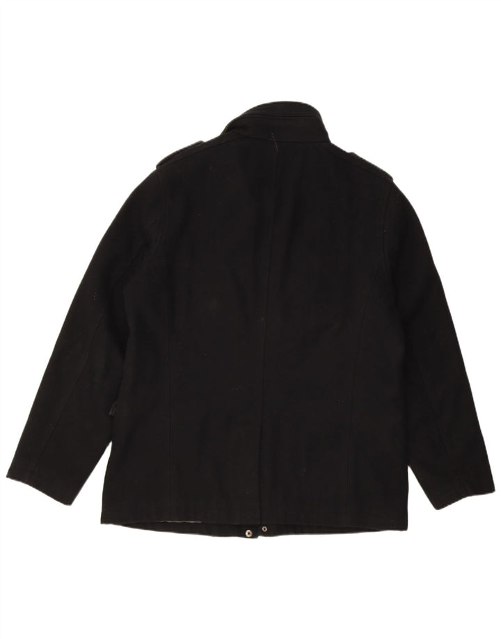 Ben Sherman Herren Utility Jacke UK 40 Große schwarze Wolle