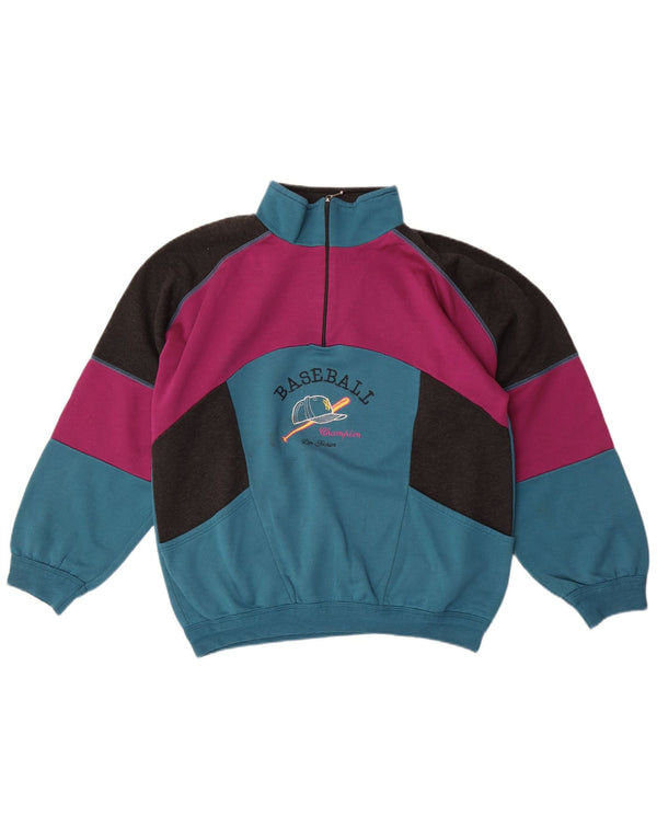 Vintage Herren-Sweatshirt mit Grafik, groß, mehrfarbig, Farbblock