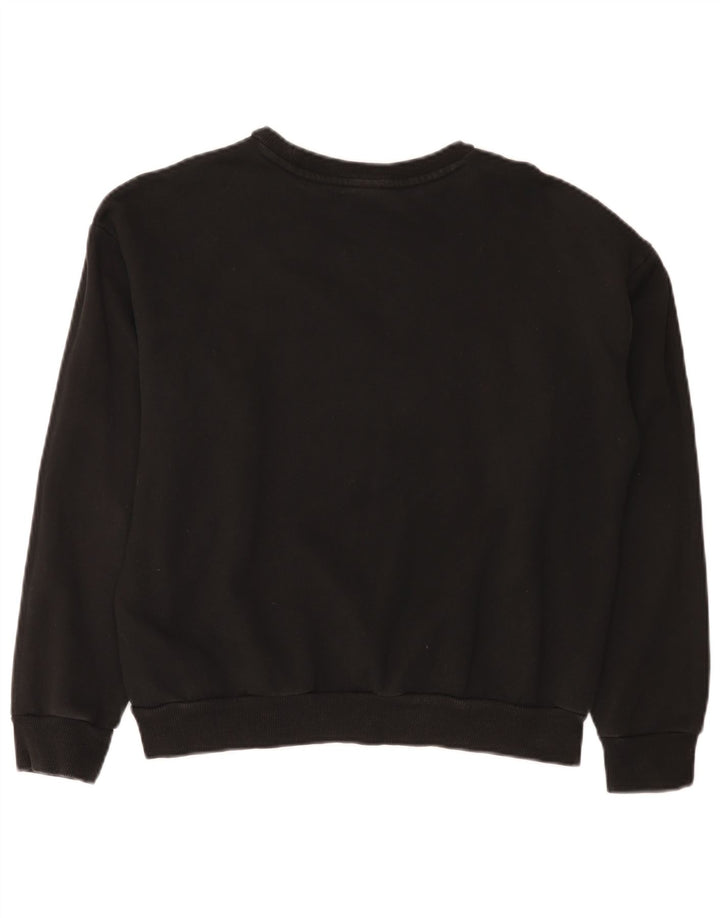 Puma Damen Grafik-Sweatshirt-Pullover UK 14 Mittelschwarze Baumwolle