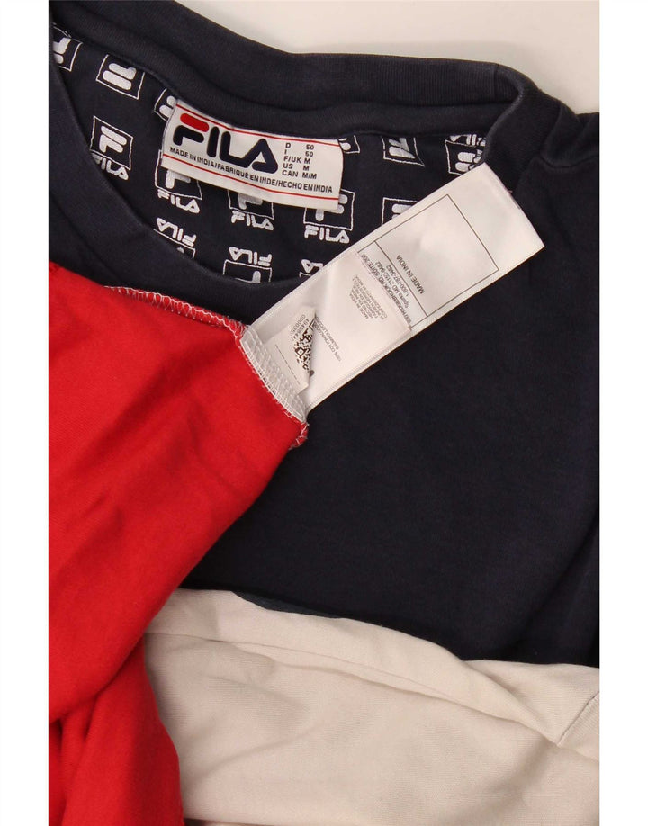 Fila Herren-T-Shirt mit Grafik, mittelgroß, mehrfarbig, Colourblock-Baumwolle