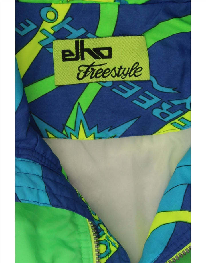 Elho Herren-Skioverall mit Grafik, groß, blau, geometrisch