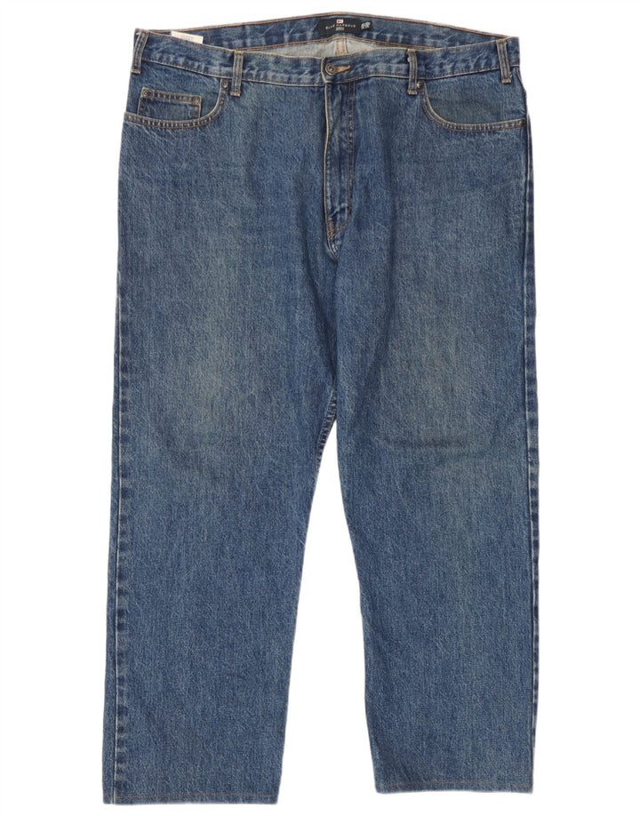 Marks & Spencer Herren Blue Harbor Straight Jeans W40 L26 Blaue Baumwolle
