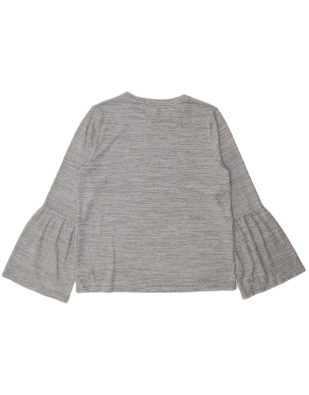 French Connection Damen-Oberteil, langärmelig, UK-Größe 44, Größe L, grau geflecktes Polyester