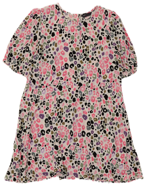 Marks & Spencer Womens Tiered Dress UK 20 2XL Pink Animal Print