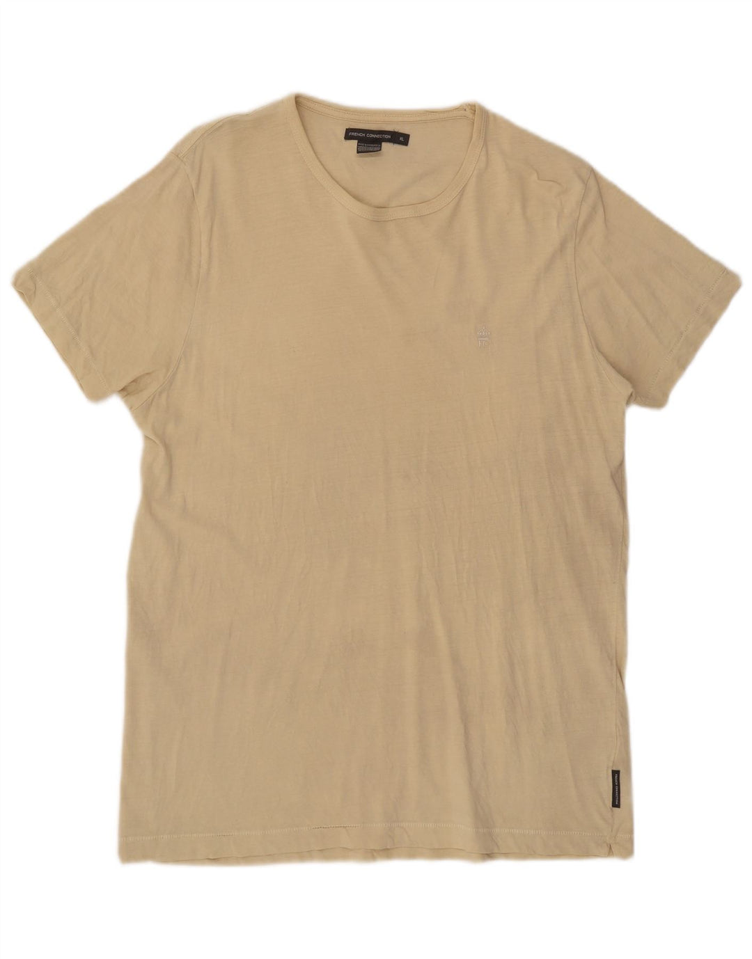 French Connection Herren T-Shirt Top XL Beige Baumwolle