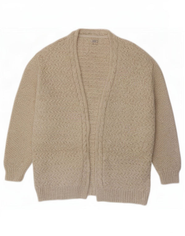 Fat Face Damen Longline Open Cardigan Pullover UK 14 Large Beige Acryl