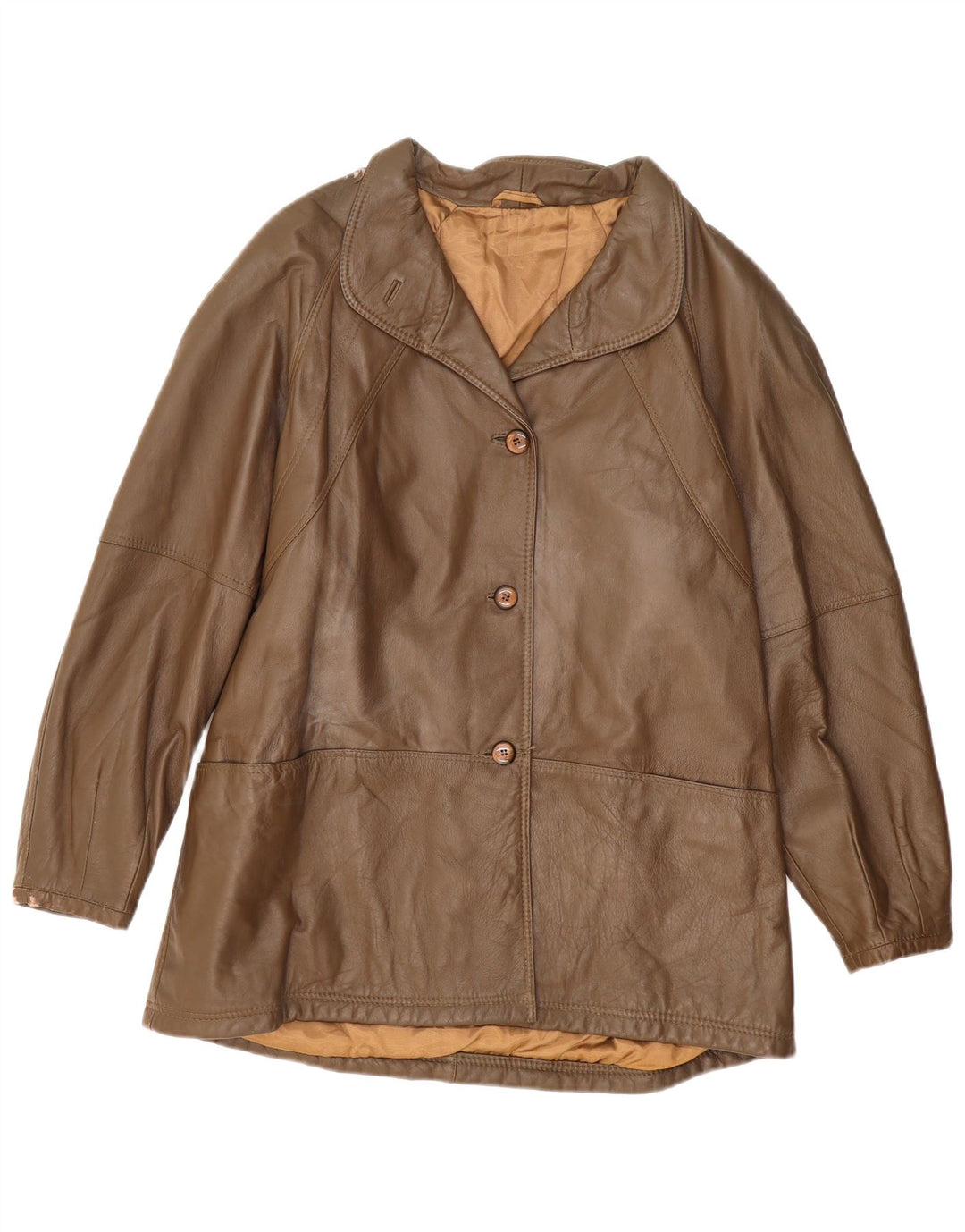 Vintage Damen Lederjacke UK 16 Large Braun