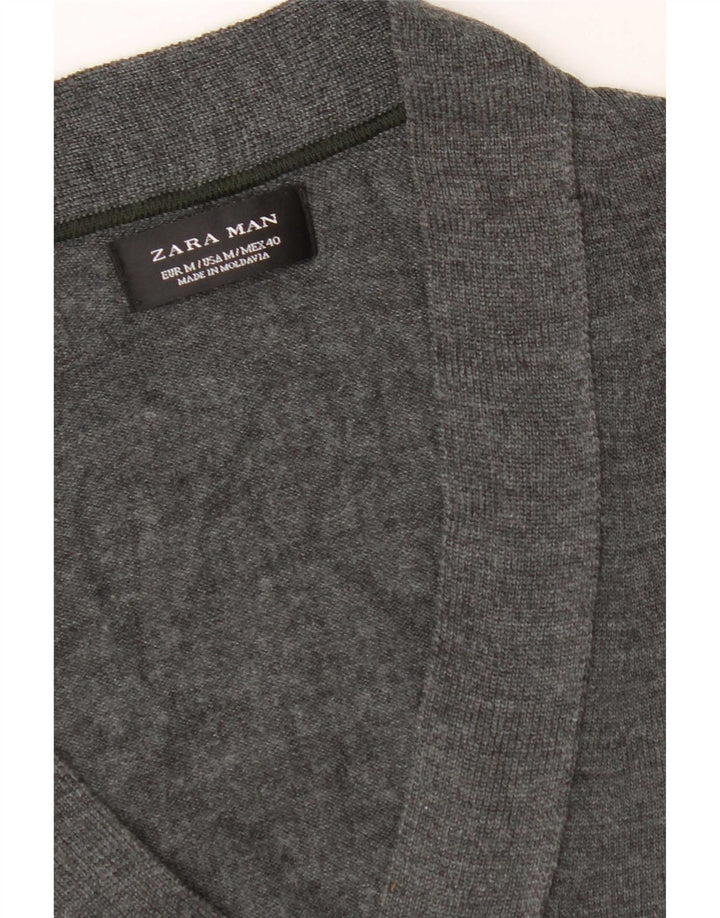 Zara Herren-Cardigan-Pullover Mittelgrau