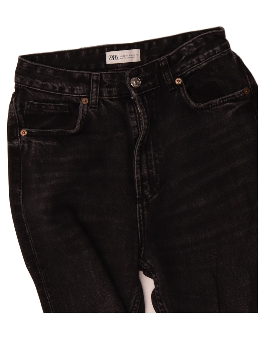 Zara Damen Bootcut-Jeans mit hoher Taille, EU 36, XS, W26, L31, Schwarz