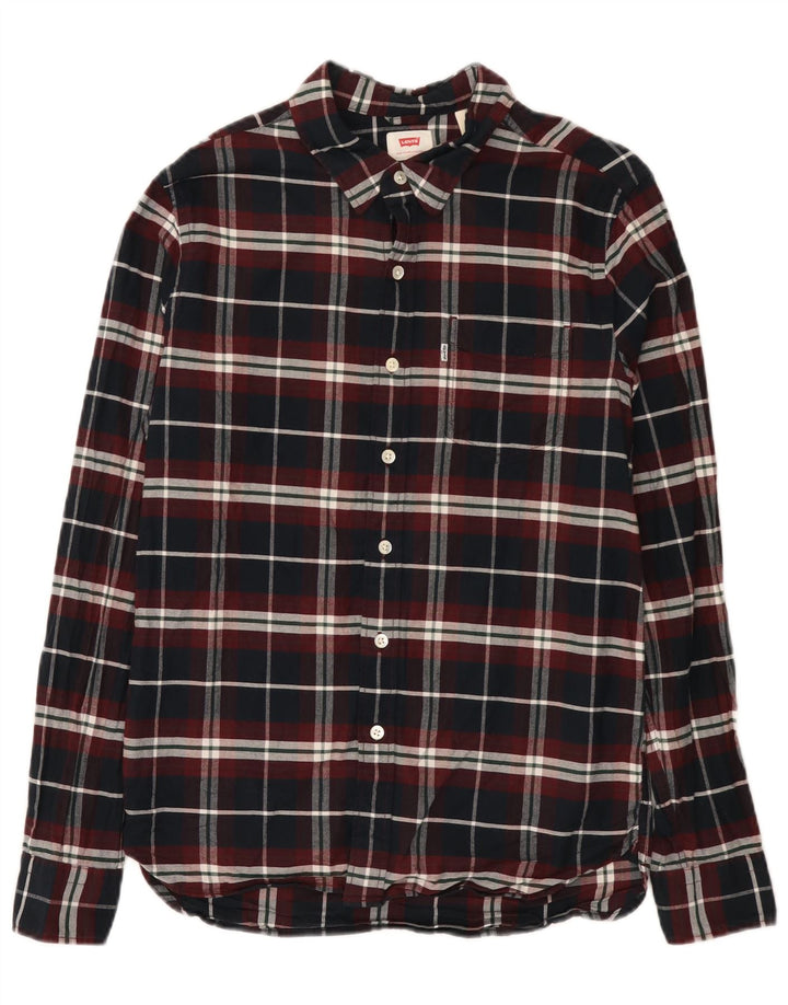 Levi's Herren-Flanellhemd, klein, schwarz, kariert, Baumwolle