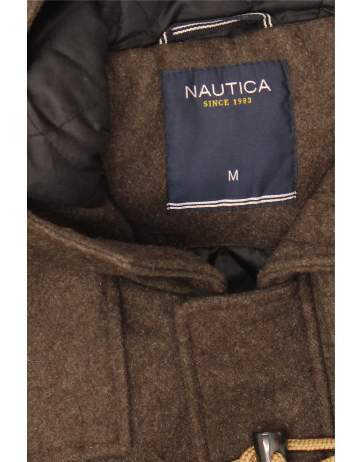 Nautica Herren-Dufflecoat mit Kapuze, UK 38, mittelbraune Wolle