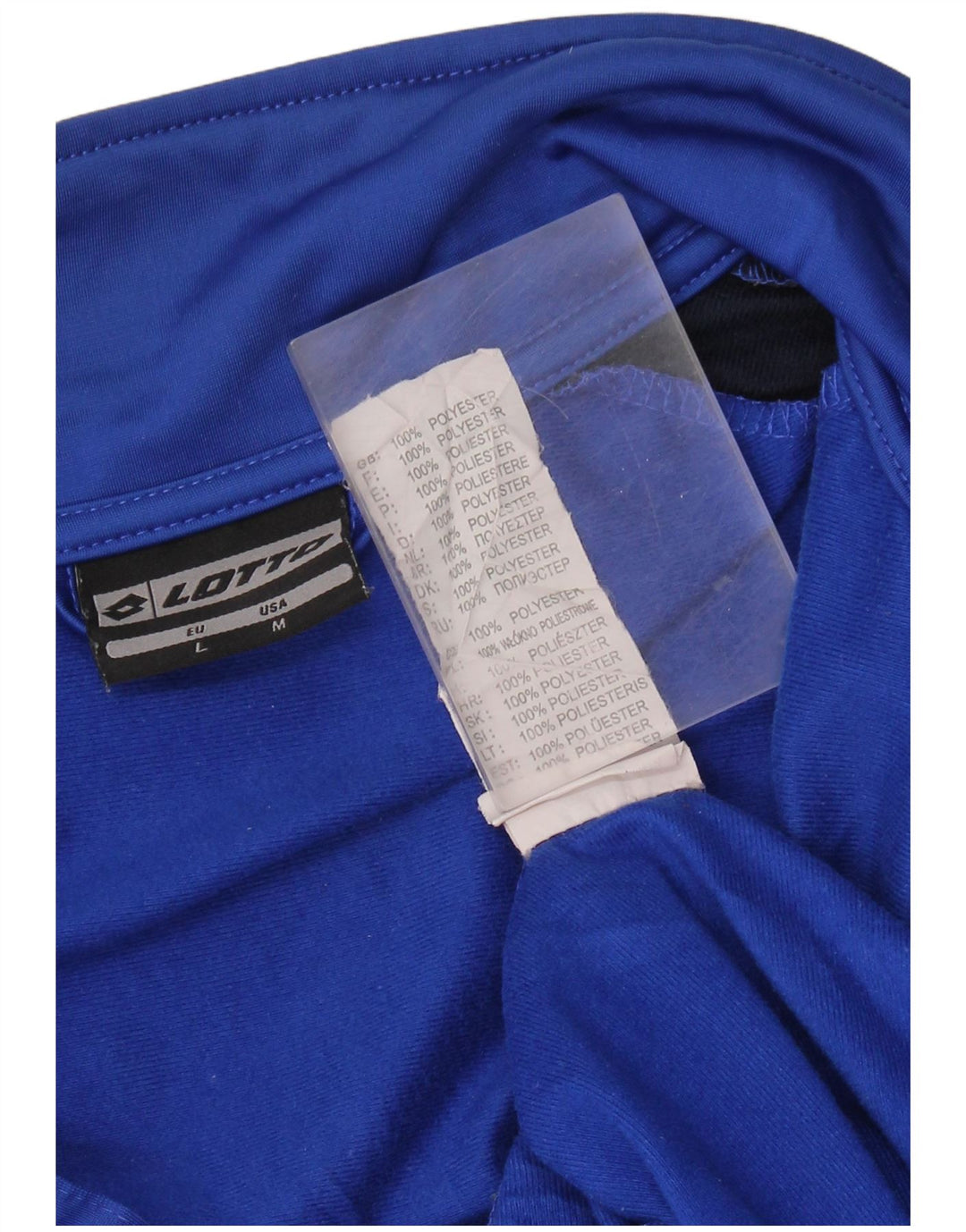 LOTTO Herren-Trainingsanzug-Oberteil, Jacke, groß, blaues Farbblock-Polyester