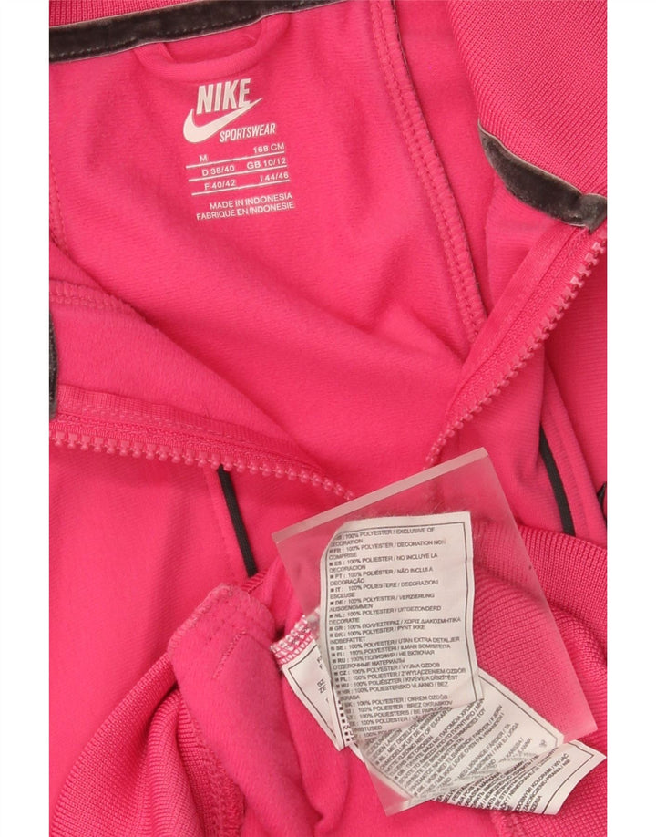 Nike Damen-Trainingsanzug-Top-Jacke UK 10/12 Mittelrosa Polyester