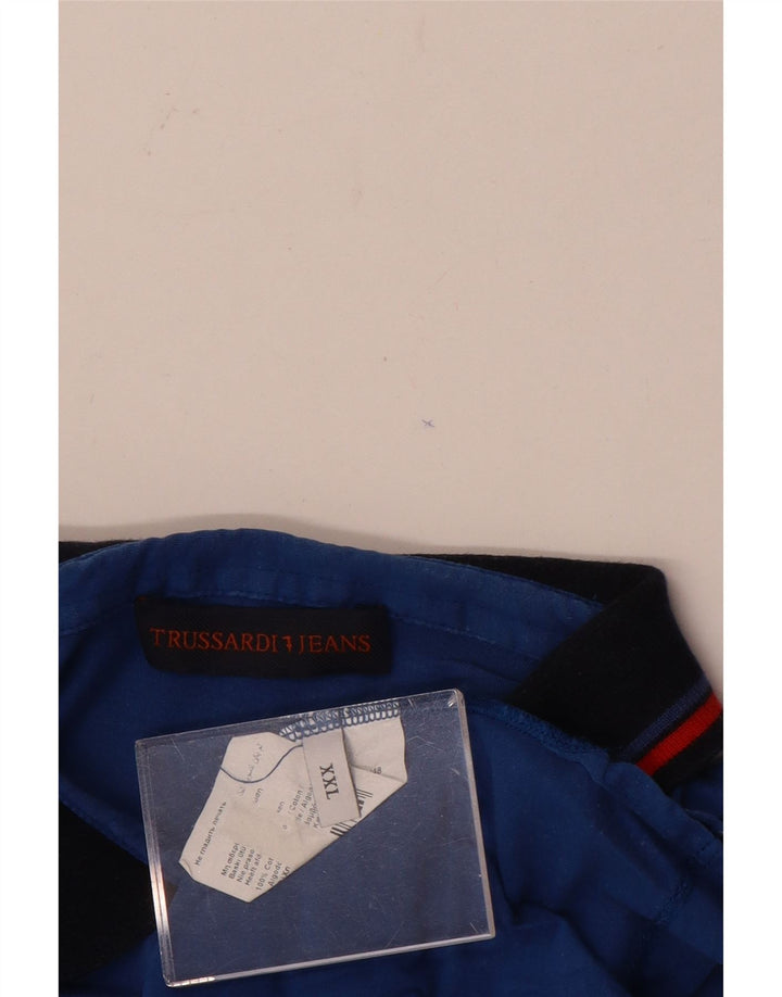 Trussardi Jeans Herren Poloshirt 2XL Blau Baumwolle