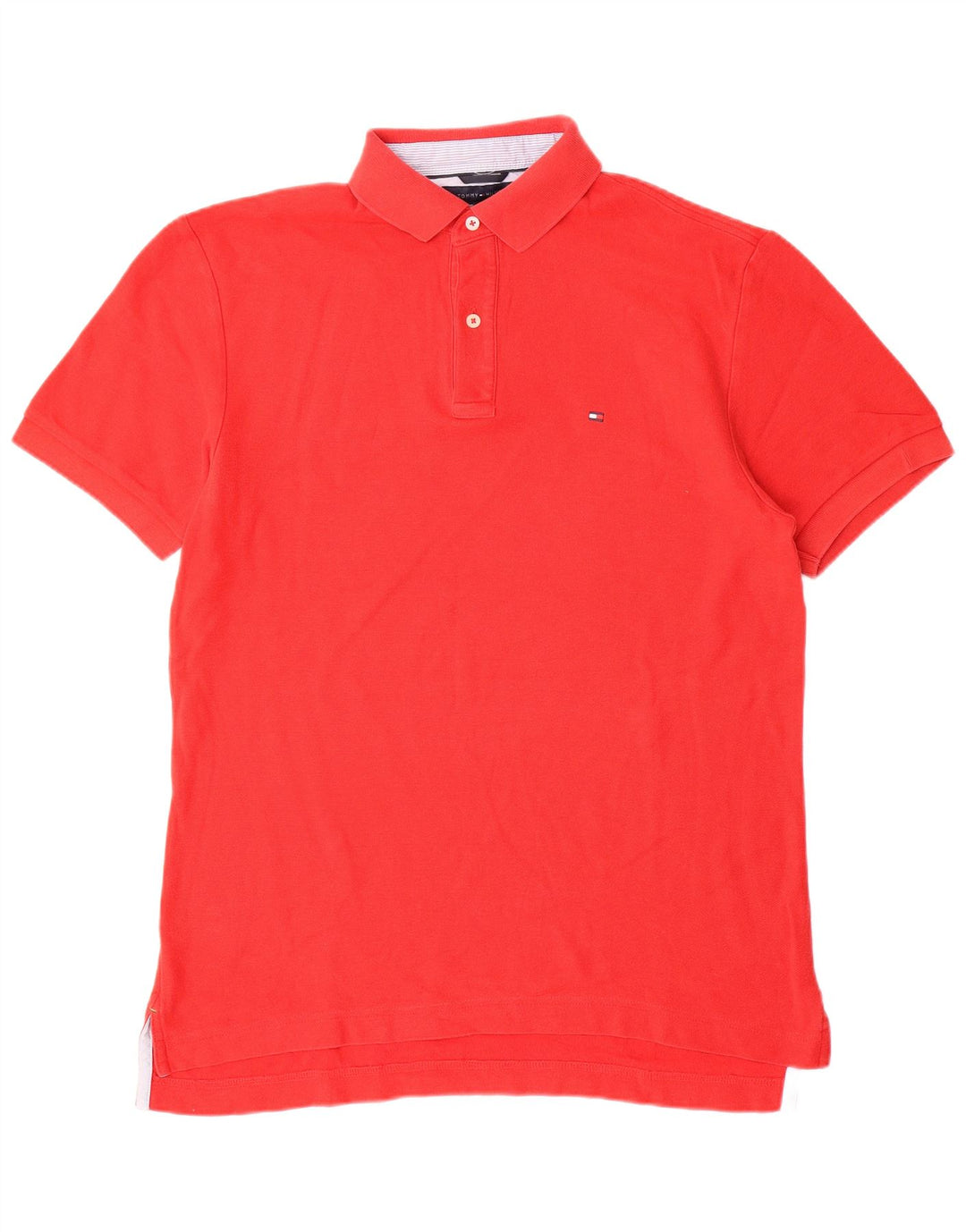 TOMMY HILFIGER Herren Poloshirt Mittelrote Baumwolle