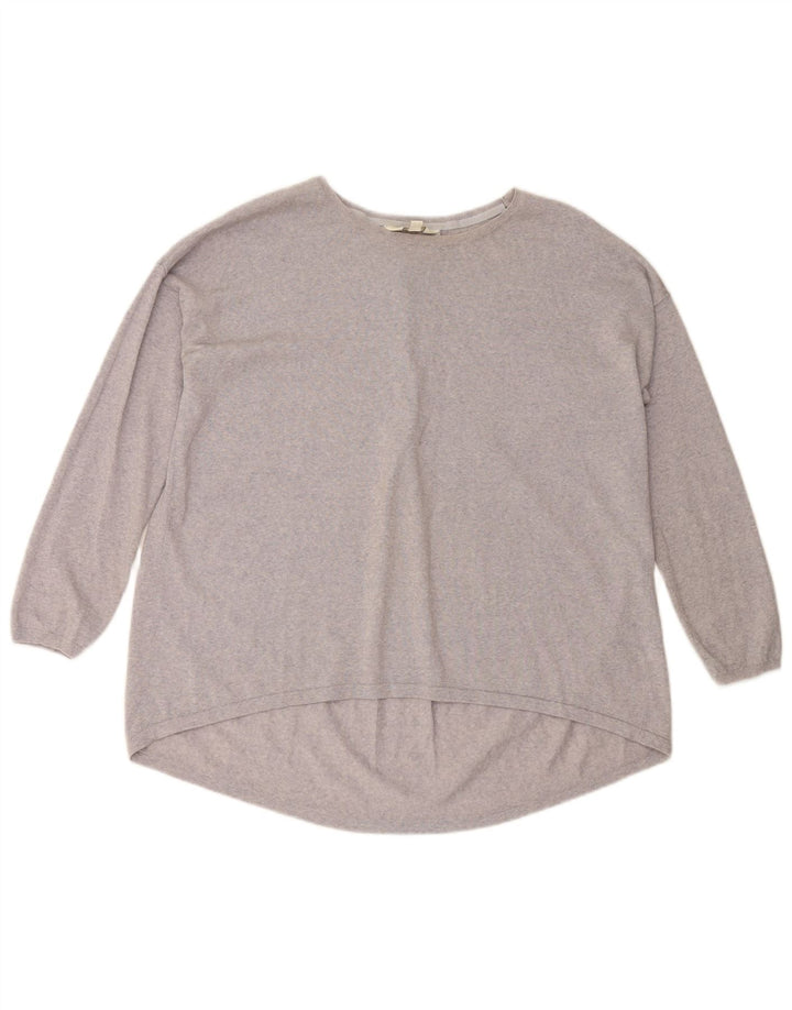 MONSOON Damen-Pullover, lockere Passform, U-Boot-Ausschnitt, UK 14, mittelviolette Wolle