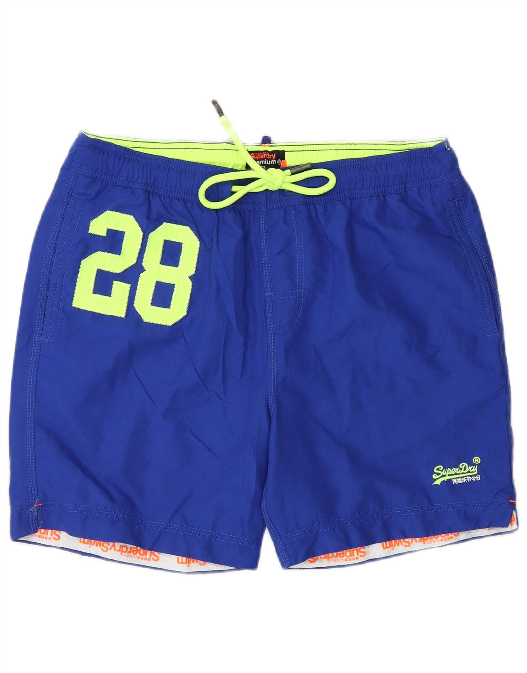 SUPERDRY Herren Badeshorts mit Grafik, Größe L, Blau, Polyester