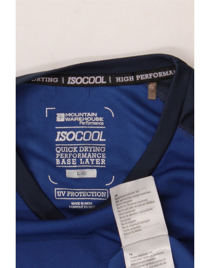 MOUNTAIN WAREHOUSE Herren IsoCool T-Shirt Top Large Blau Farbblock