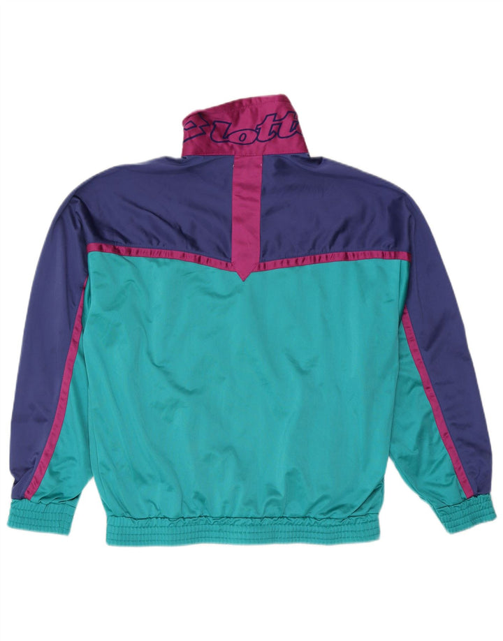 LOTTO Herren-Trainingsanzugoberteil mit Grafik, groß, blau, Farbblock-Polyester