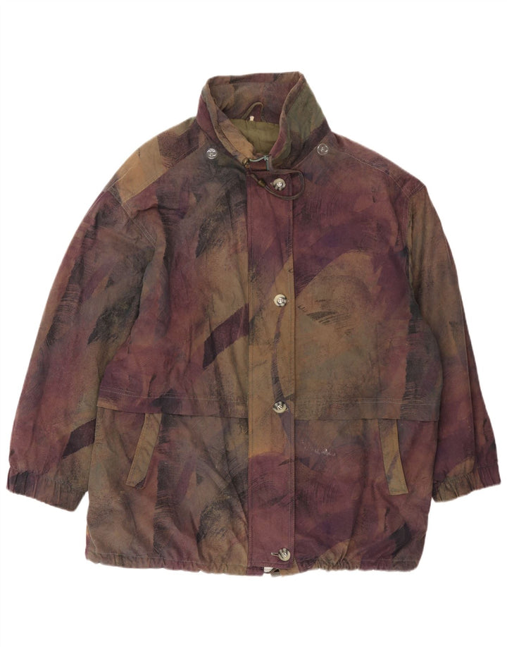 Vintage Damen Windjacke mit abstraktem Muster UK 20 2XL Mehrfarbig