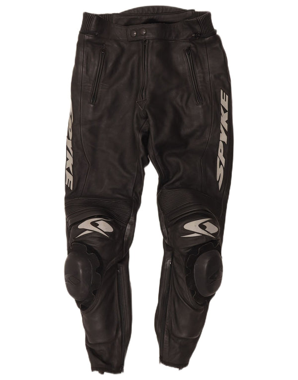 Spyke Herren Motorrad-Grafik-Lederhose IT 48 Medium W30 L28 Schwarz
