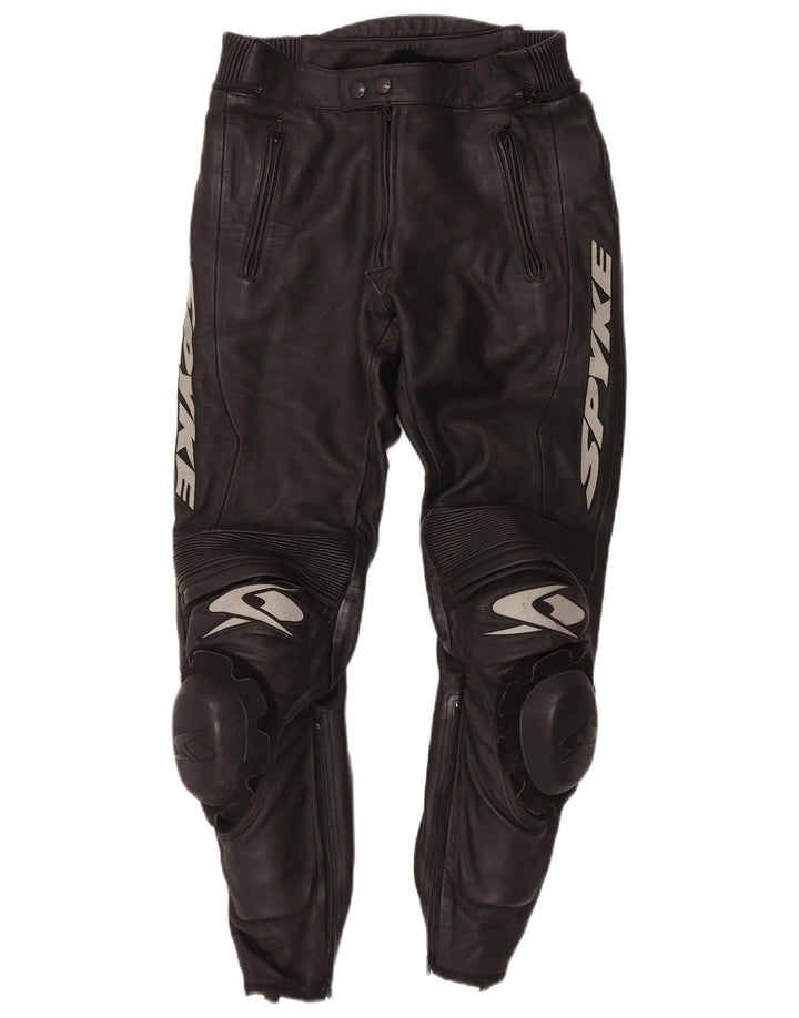 Spyke Herren Motorrad-Grafik-Lederhose IT 48 Medium W30 L28 Schwarz